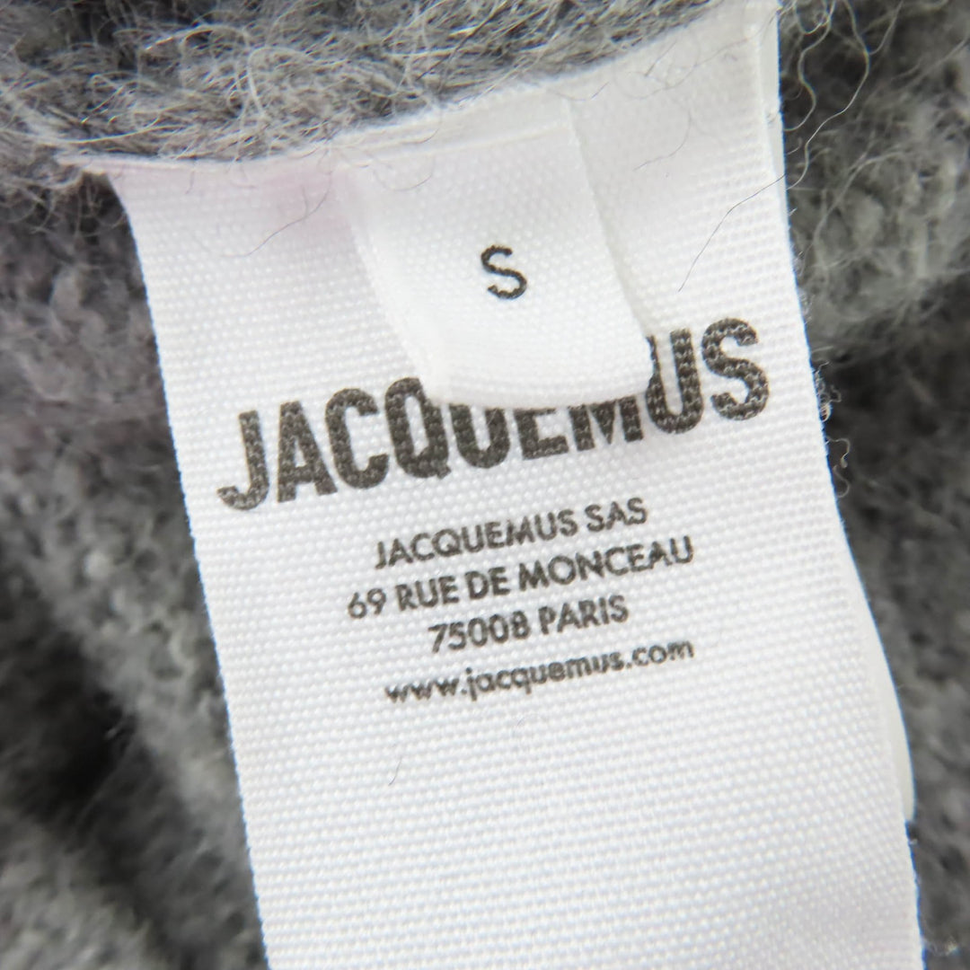 Excellent JACQUEMUS knit Wool long-sleeved shirt with logo gray alpaca Women S