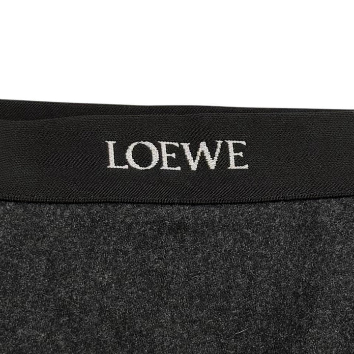 Excellent LOEWE skirt Asymmetrical with logo Charcoal gray wool 34 S359Y08X79
