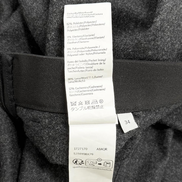 Excellent LOEWE skirt Asymmetrical with logo Charcoal gray wool 34 S359Y08X79