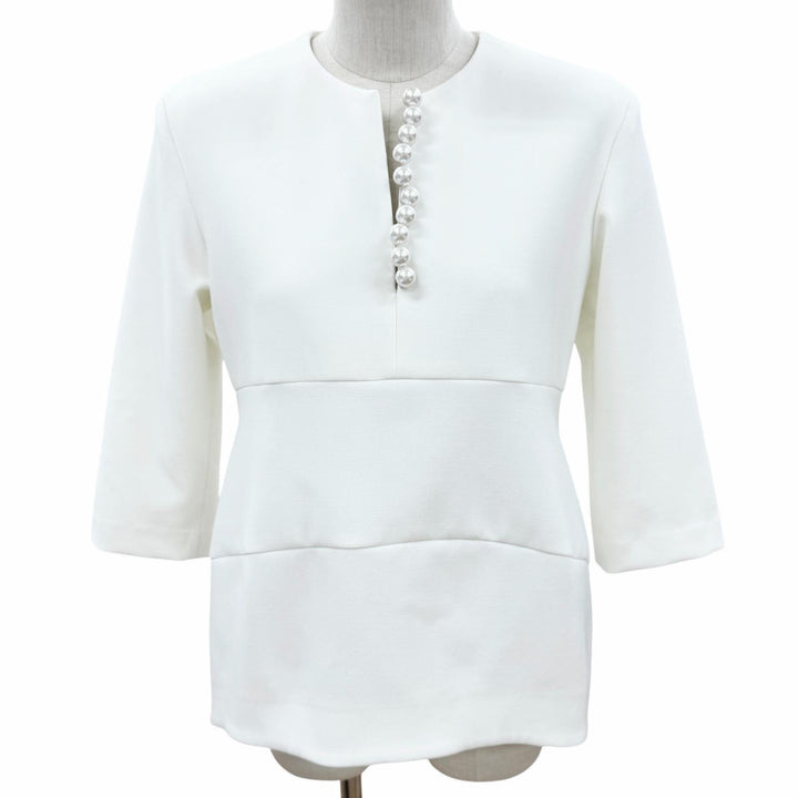 Excellent YOKO CHAN tops Faux Pearl Skipper Three-Quarter Sleeve 40 YCB-923-355