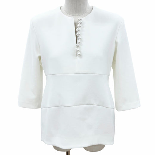 Excellent YOKO CHAN tops Faux Pearl Skipper Three-Quarter Sleeve 40 YCB-923-355