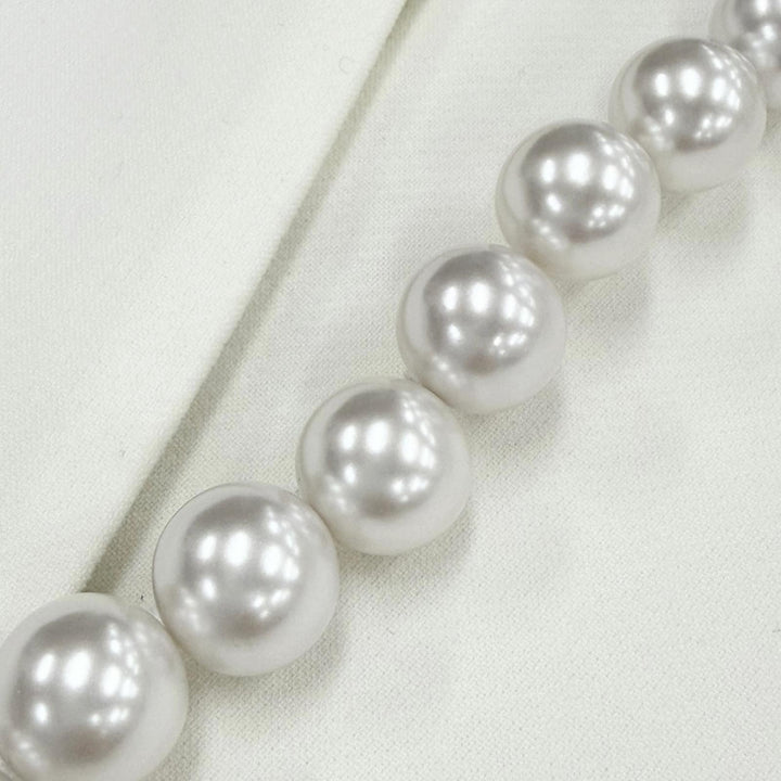 Excellent YOKO CHAN tops Faux Pearl Skipper Three-Quarter Sleeve 40 YCB-923-355