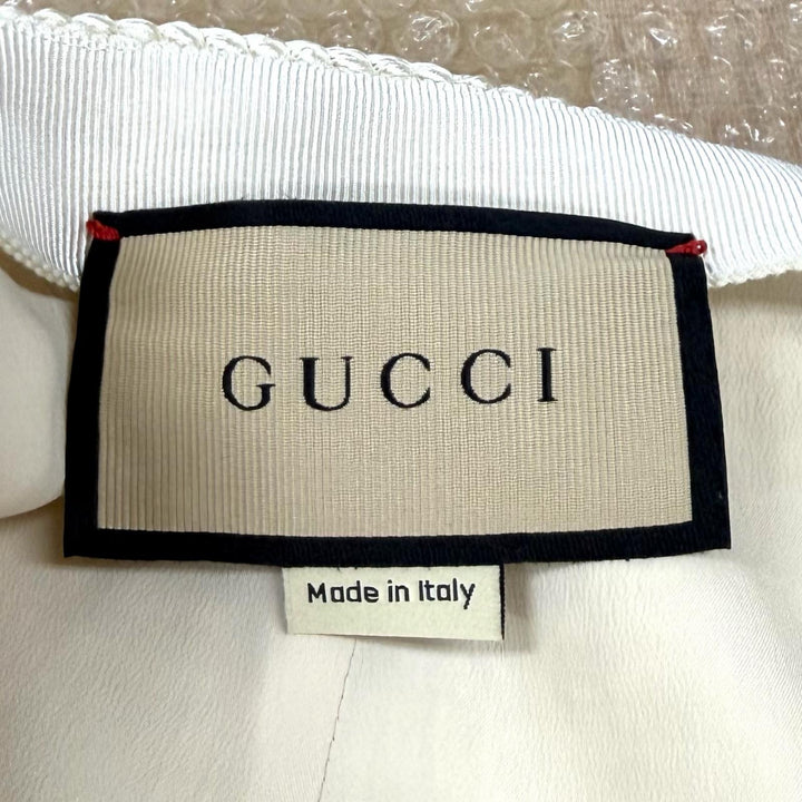Excellent GUCCI Tight Skirt Interlocking G Tweed white wool Women 40 771992