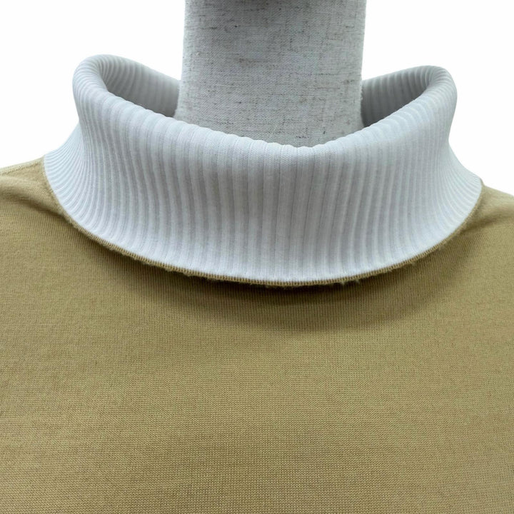 Great LOUIS VUITTON knit Big collar long sleeve beige wool Women XS