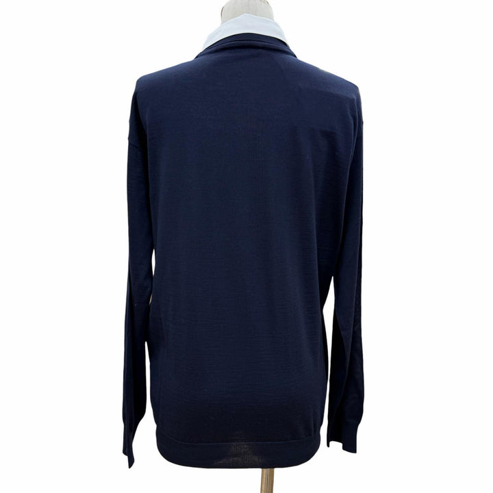 Pristine PRADA knit navy Virgin wool Women 44 DNA00T