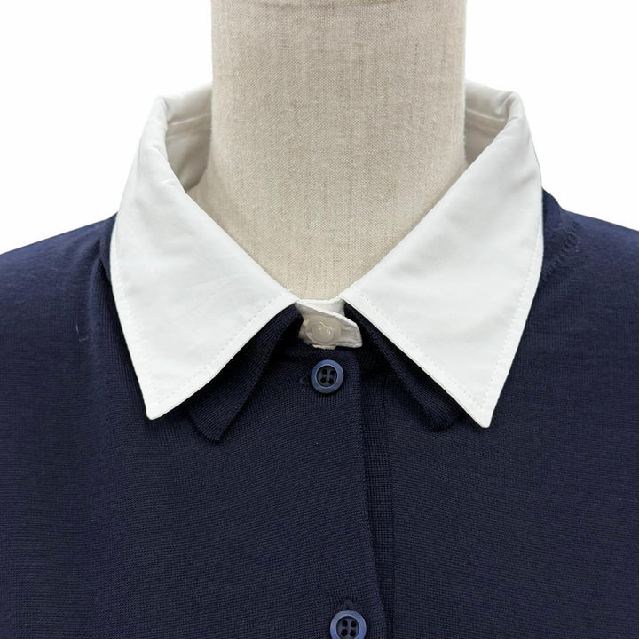 Pristine PRADA knit navy Virgin wool Women 44 DNA00T
