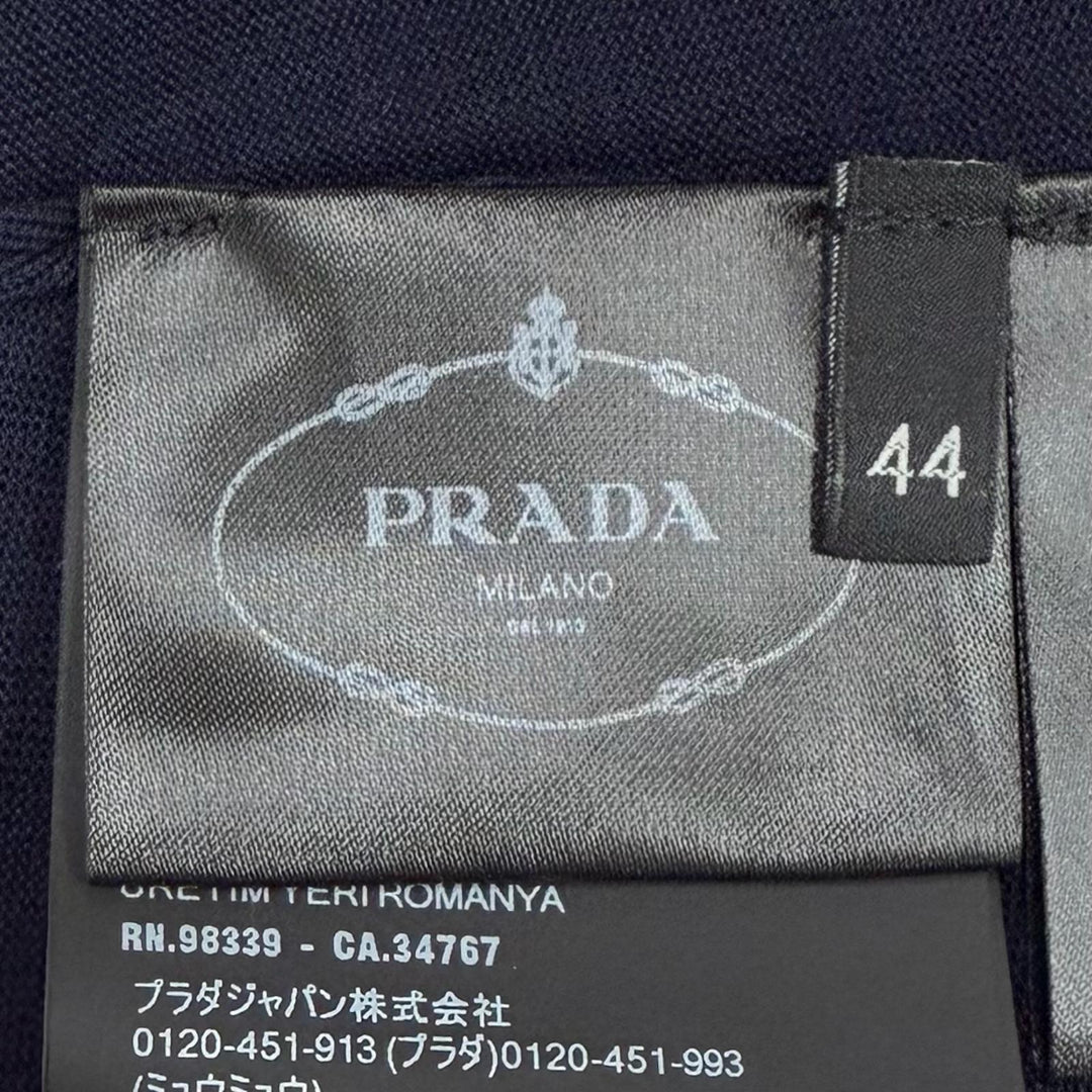 Pristine PRADA knit navy Virgin wool Women 44 DNA00T