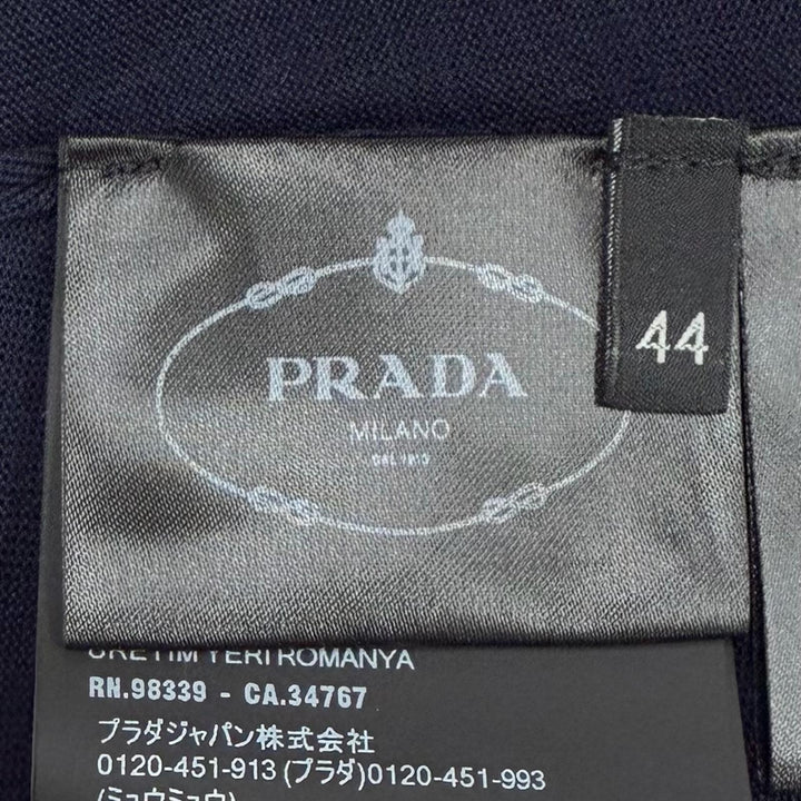 Pristine PRADA knit navy Virgin wool Women 44 DNA00T
