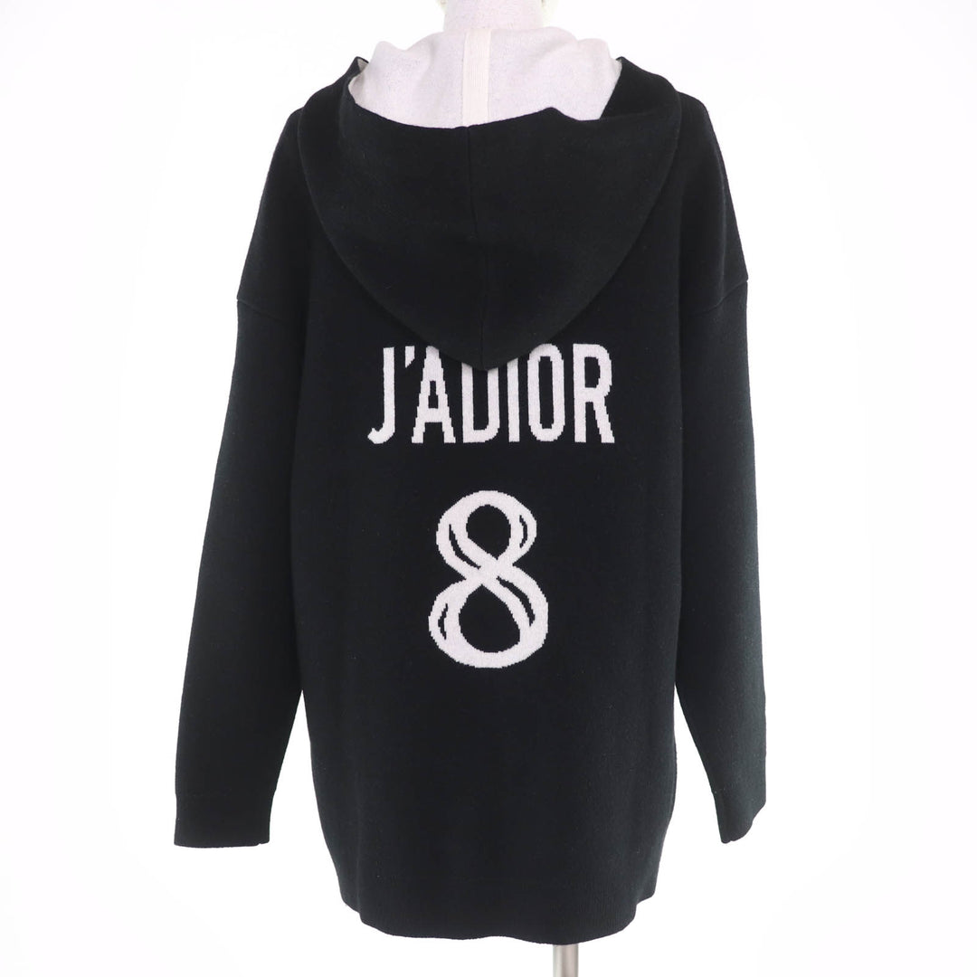Great Christian Dior hoodie J'ADIOR knit black cashmere Women 40 844S92AM009