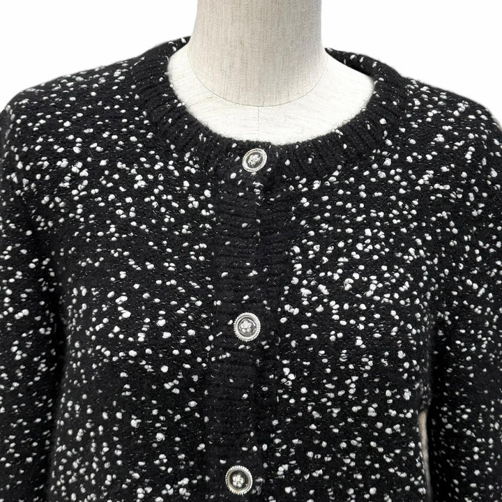 Excellent CHANEL cardigan COCO Mark Button Knit cashmere 38 P76171K10976