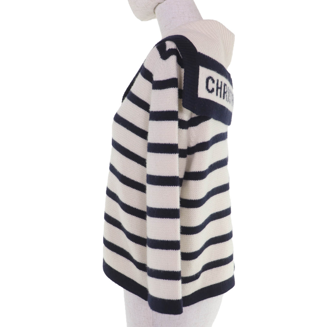 Excellent Christian Dior cardigan Maniere Marine Knit Sailor Collar 46