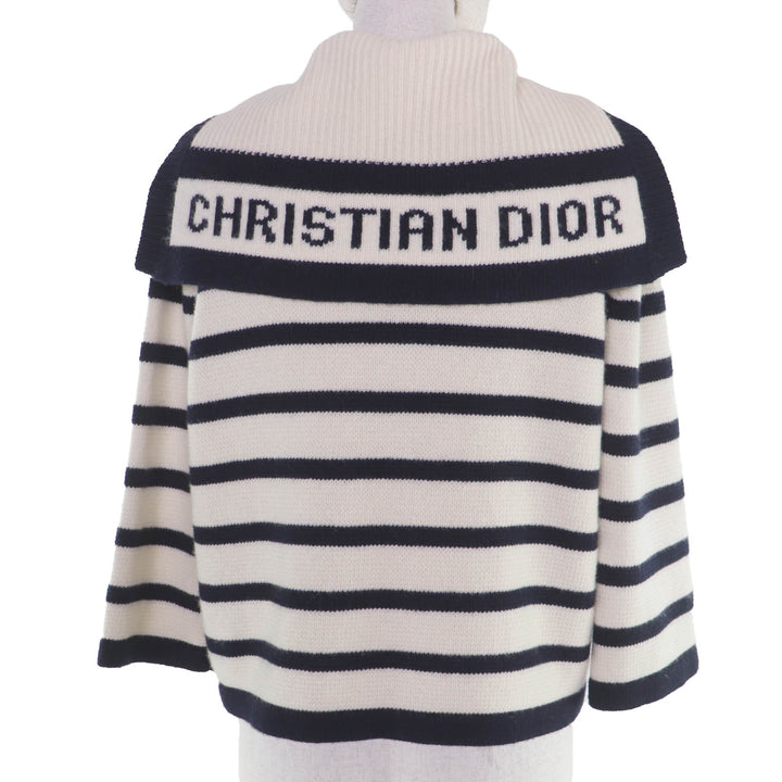 Excellent Christian Dior cardigan Maniere Marine Knit Sailor Collar 46