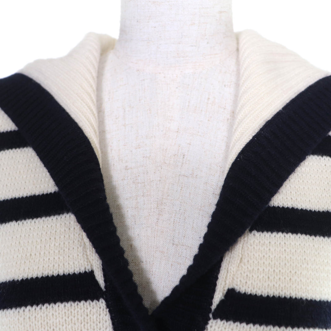 Excellent Christian Dior cardigan Maniere Marine Knit Sailor Collar 46