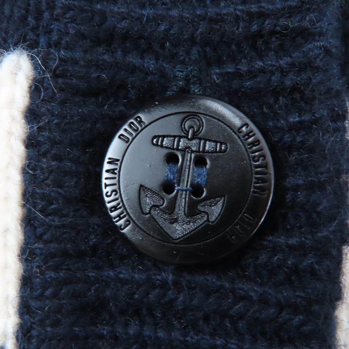 Excellent Christian Dior cardigan Maniere Marine Knit Sailor Collar 46