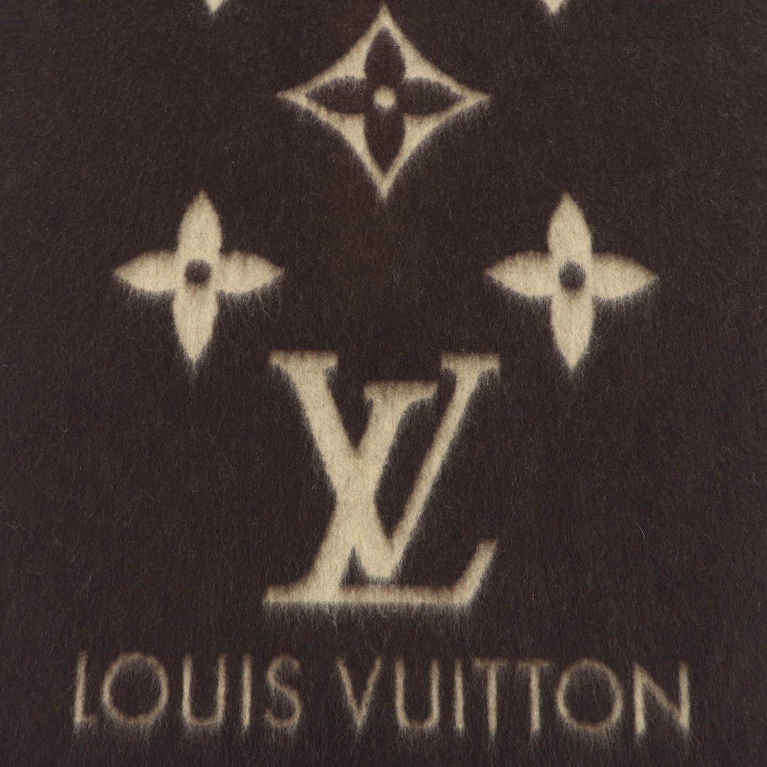 Great LOUIS VUITTON Scarf Escalp Reykjavik Monogram Brown cashmere 401486