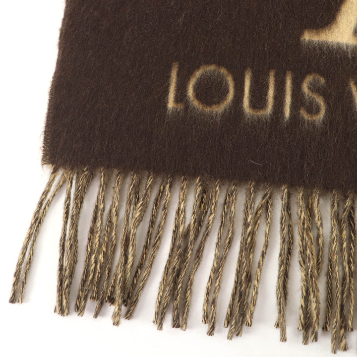 Great LOUIS VUITTON Scarf Escalp Reykjavik Monogram Brown cashmere 401486