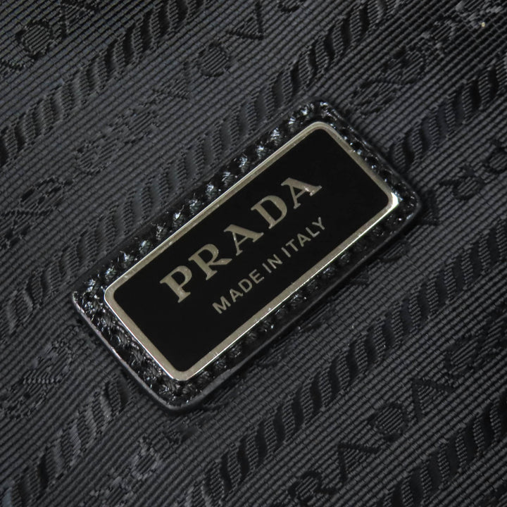 Great PRADA Sling bag Triangle Logo Leather Shoulder Bag black mens 2VH174