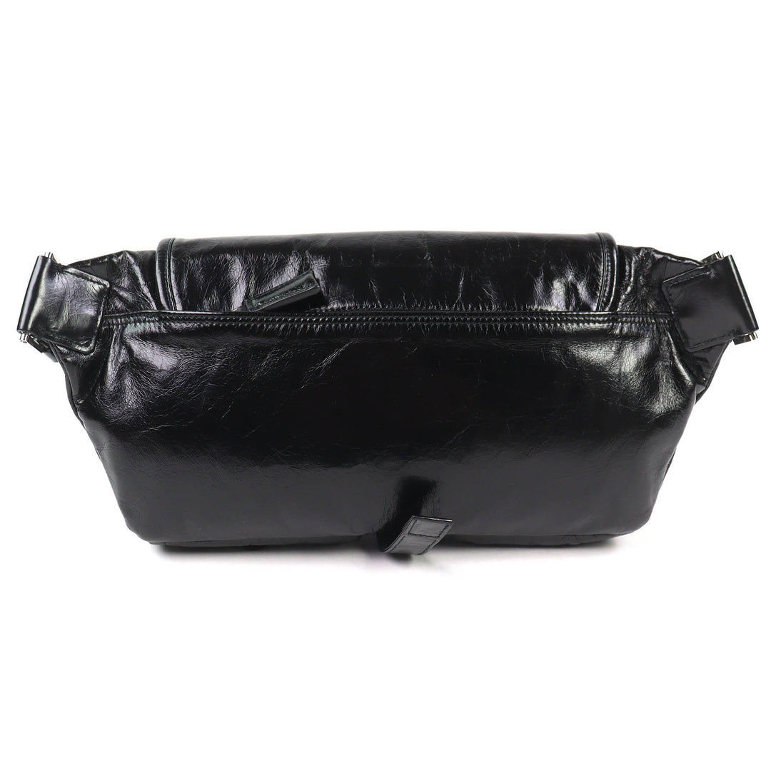 Great PRADA Sling bag Triangle Logo Leather Shoulder Bag black mens 2VH174