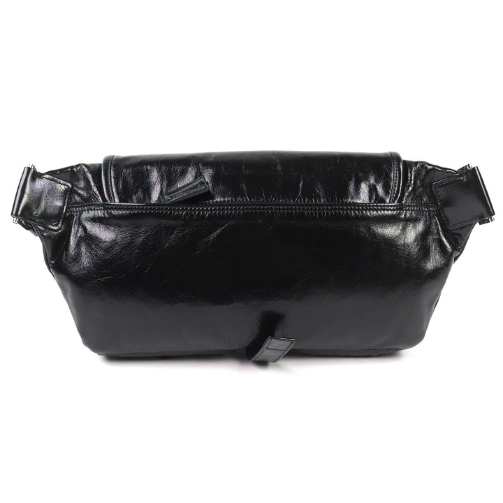Great PRADA Sling bag Triangle Logo Leather Shoulder Bag black mens 2VH174