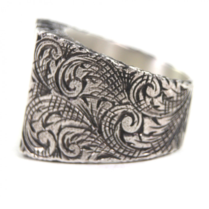 Great GUCCI Ring Alphabet W Lettering Silver AG925 mens XL