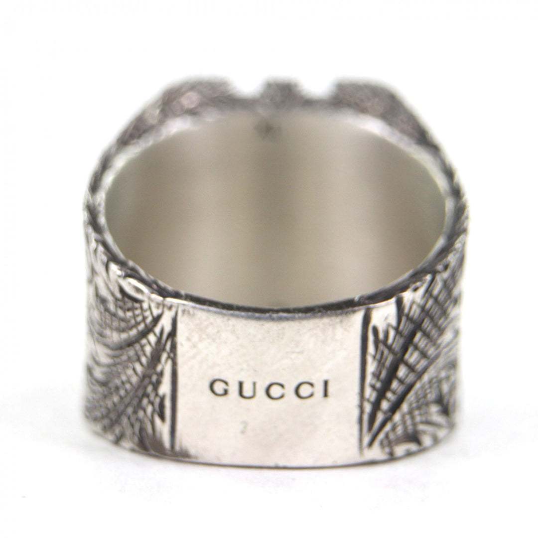 Great GUCCI Ring Alphabet W Lettering Silver AG925 mens XL