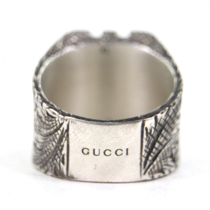 Great GUCCI Ring Alphabet W Lettering Silver AG925 mens XL