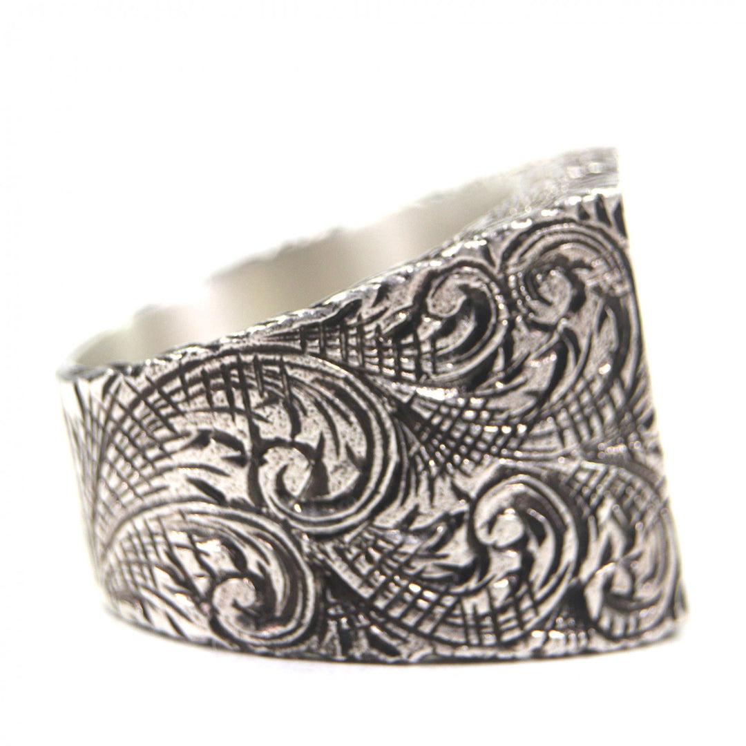 Great GUCCI Ring Alphabet W Lettering Silver AG925 mens XL