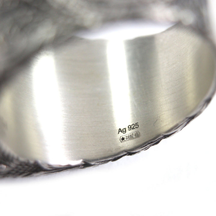 Great GUCCI Ring Alphabet W Lettering Silver AG925 mens XL