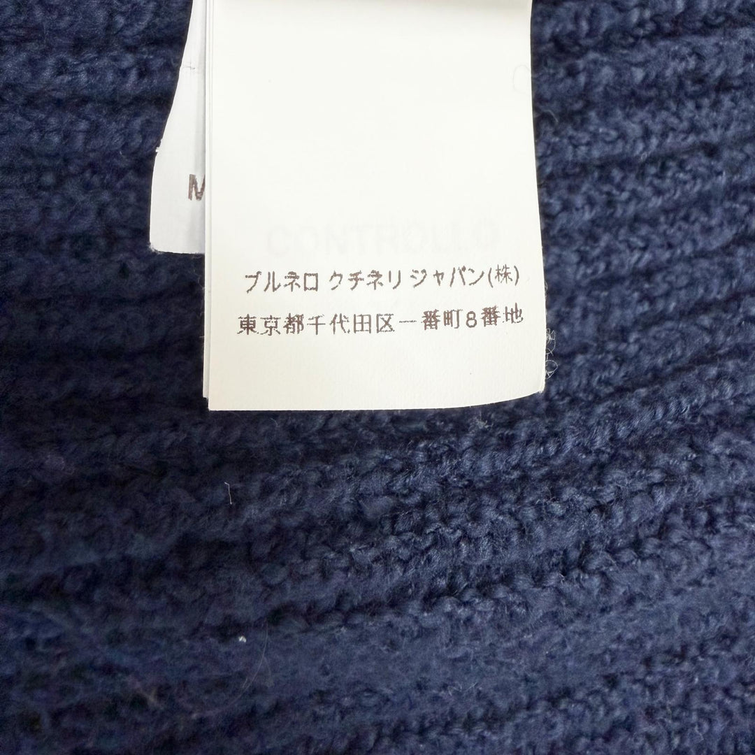 Great Brunello Cucinelli Jacket Double zip-up knit Navy cotton mens 46