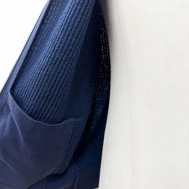 Great Brunello Cucinelli Jacket Double zip-up knit Navy cotton mens 46