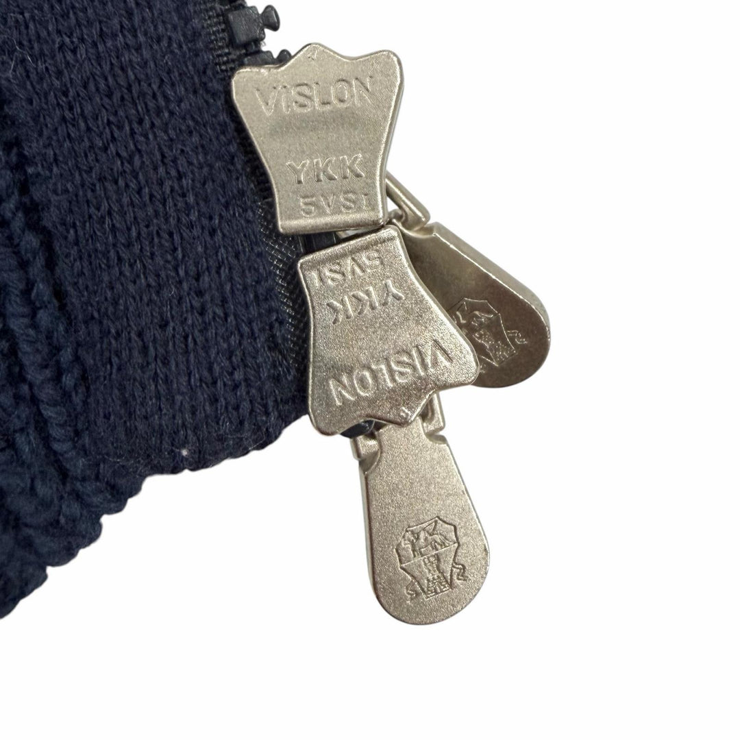 Great Brunello Cucinelli Jacket Double zip-up knit Navy cotton mens 46