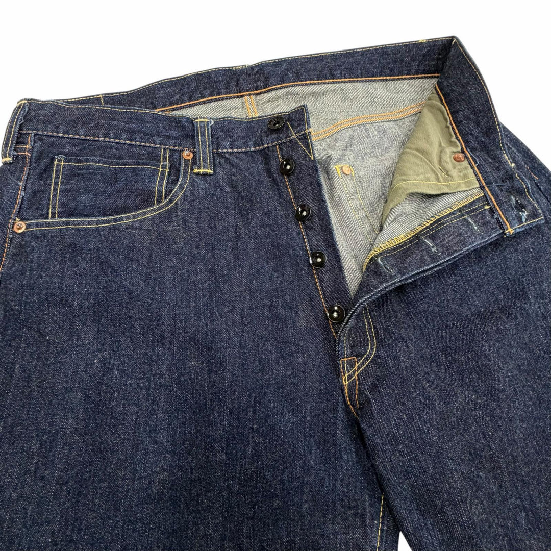 Excellent JOE McCOY Denim pants 901 WWII Model Button fly Indigo blue mens 36