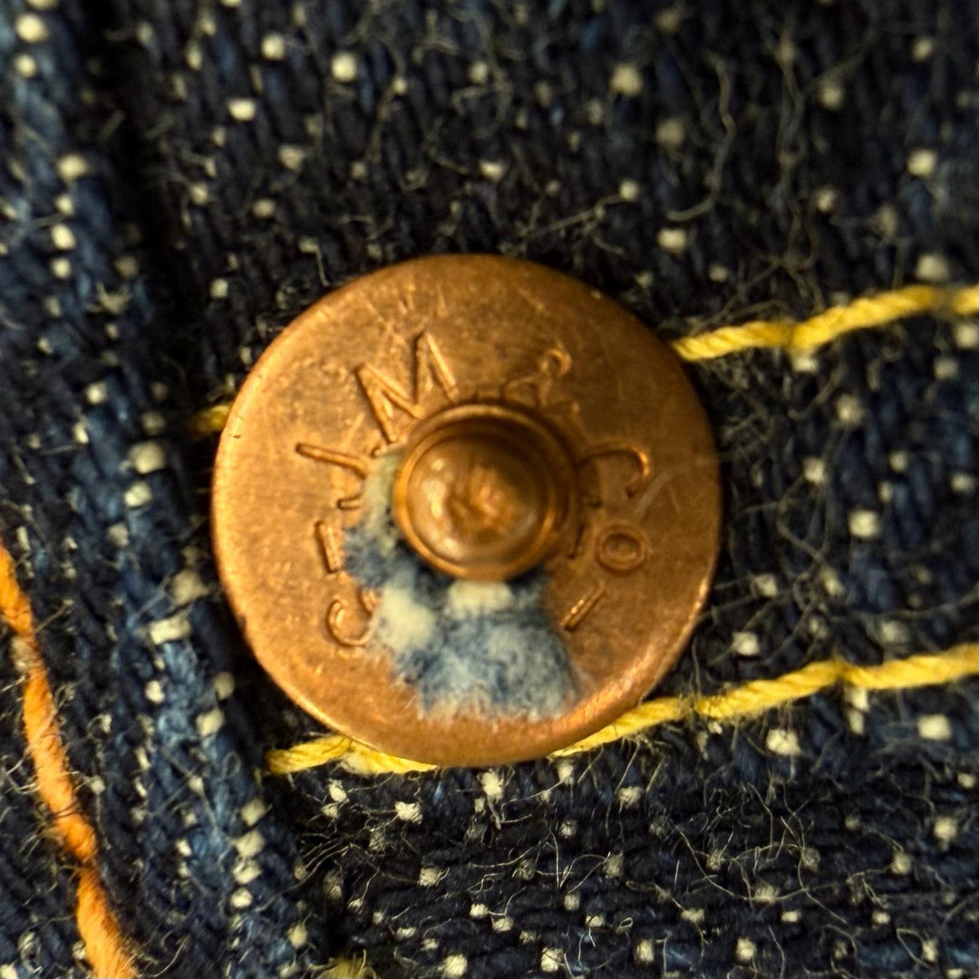 Excellent JOE McCOY Denim pants 901 WWII Model Button fly Indigo blue mens 36