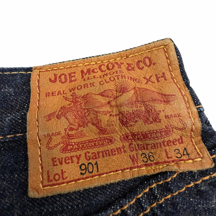 Excellent JOE McCOY Denim pants 901 WWII Model Button fly Indigo blue mens 36