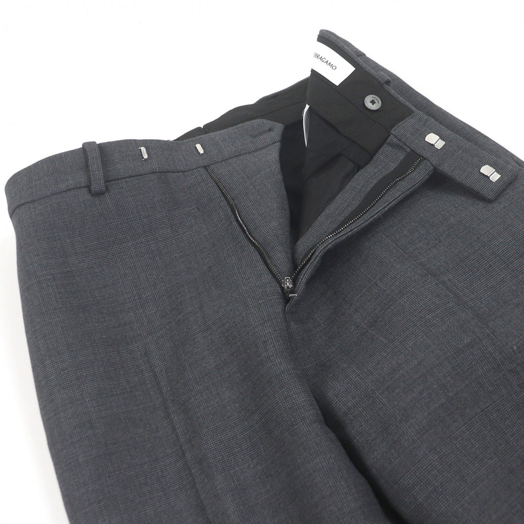 Excellent FERRAGAMO two-piece set Check Pattern Sailor Collar Blouson