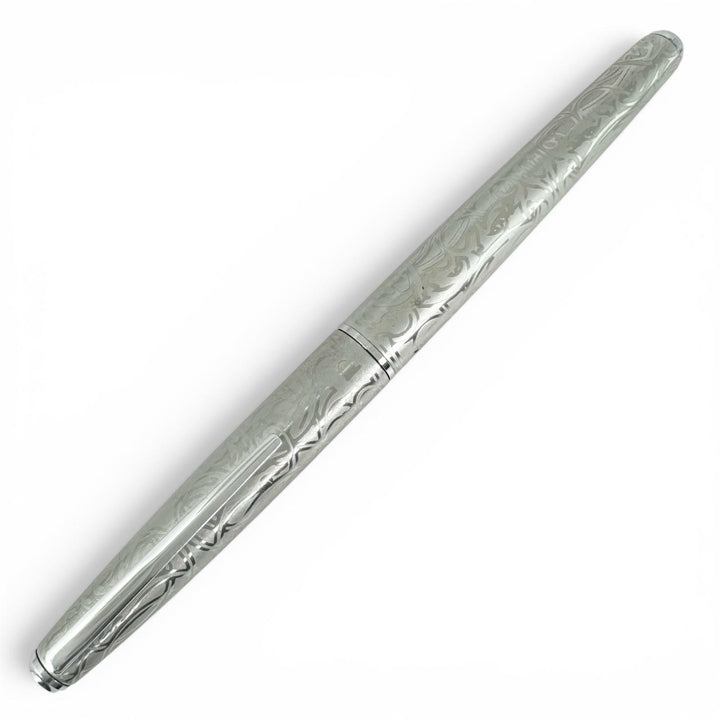 Great PLATINUM fountain pen Arabesque pattern, fine nib, vintage K18WG