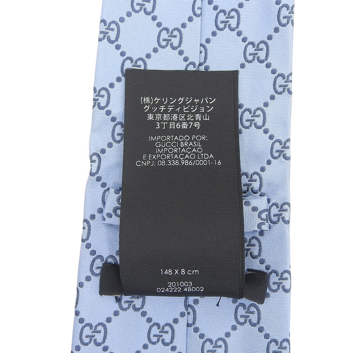 Excellent GUCCI tie GG pattern Light blue silk mens 201003