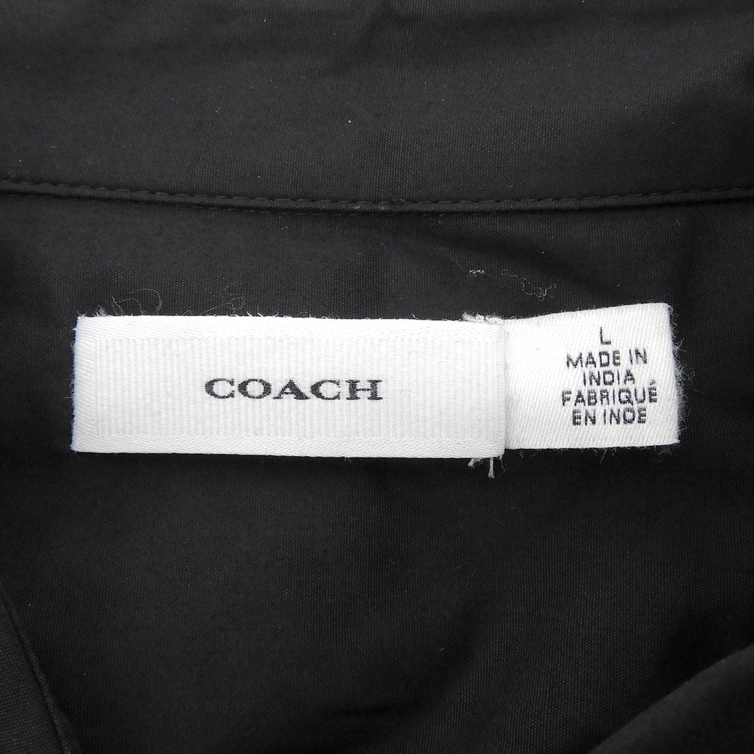 Pristine COACH one piece Cotton shirt dress tie Logo embroidery Women L CV303