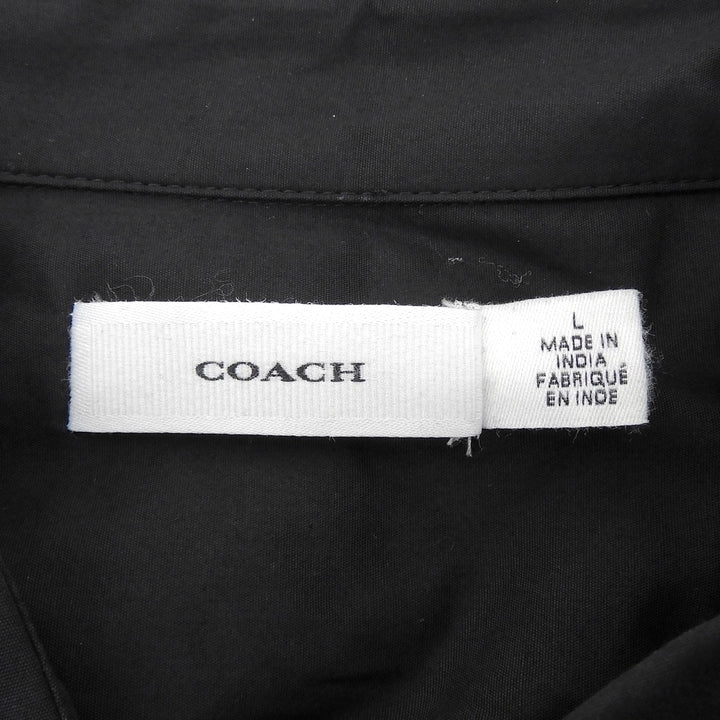 Pristine COACH one piece Cotton shirt dress tie Logo embroidery Women L CV303