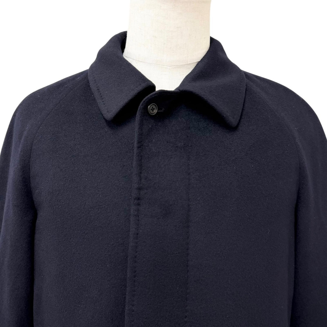 Great Aquascutum coat Medium length Navy cashmere mens 34