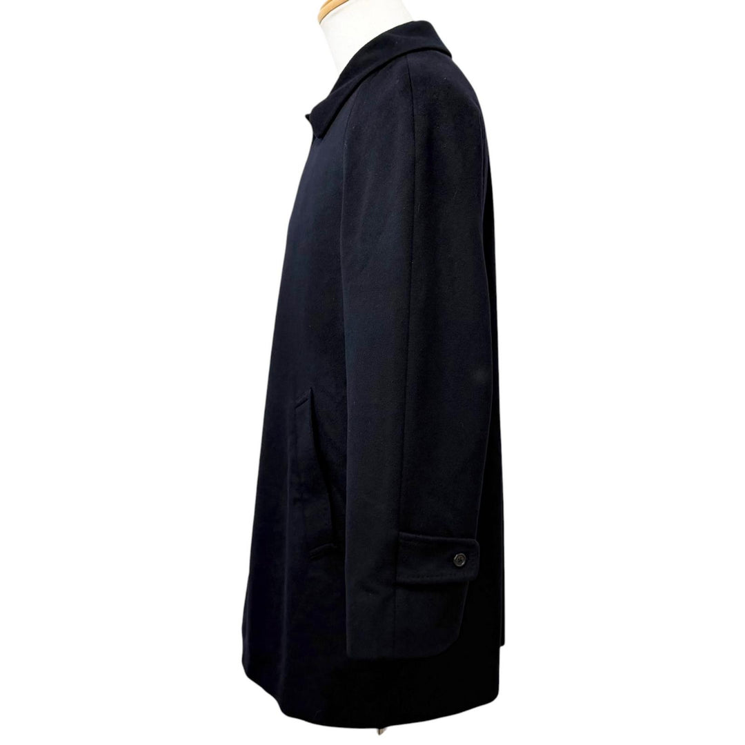 Great Aquascutum coat Medium length Navy cashmere mens 34