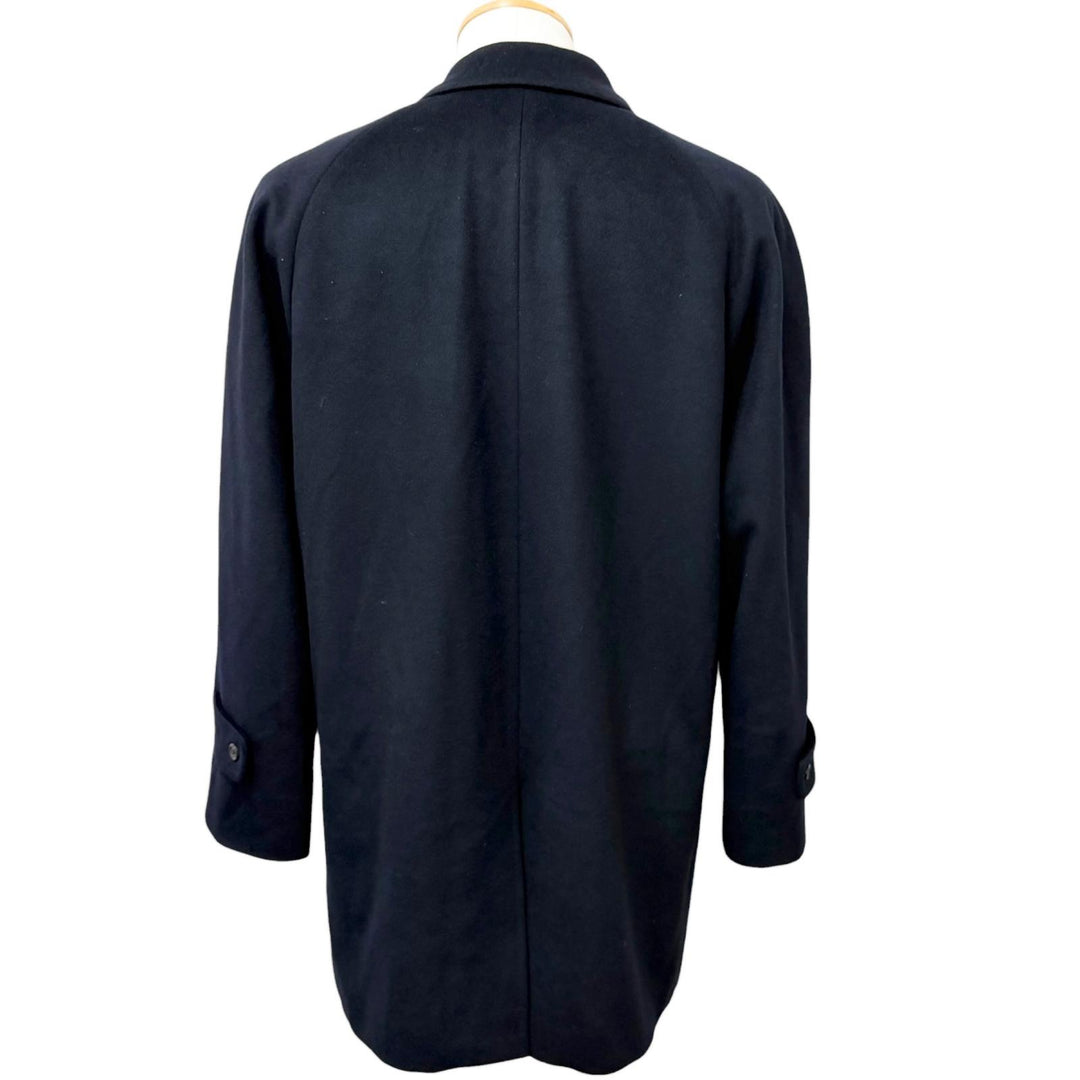 Great Aquascutum coat Medium length Navy cashmere mens 34
