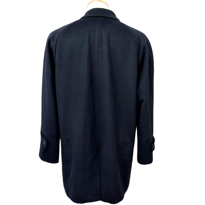 Great Aquascutum coat Medium length Navy cashmere mens 34