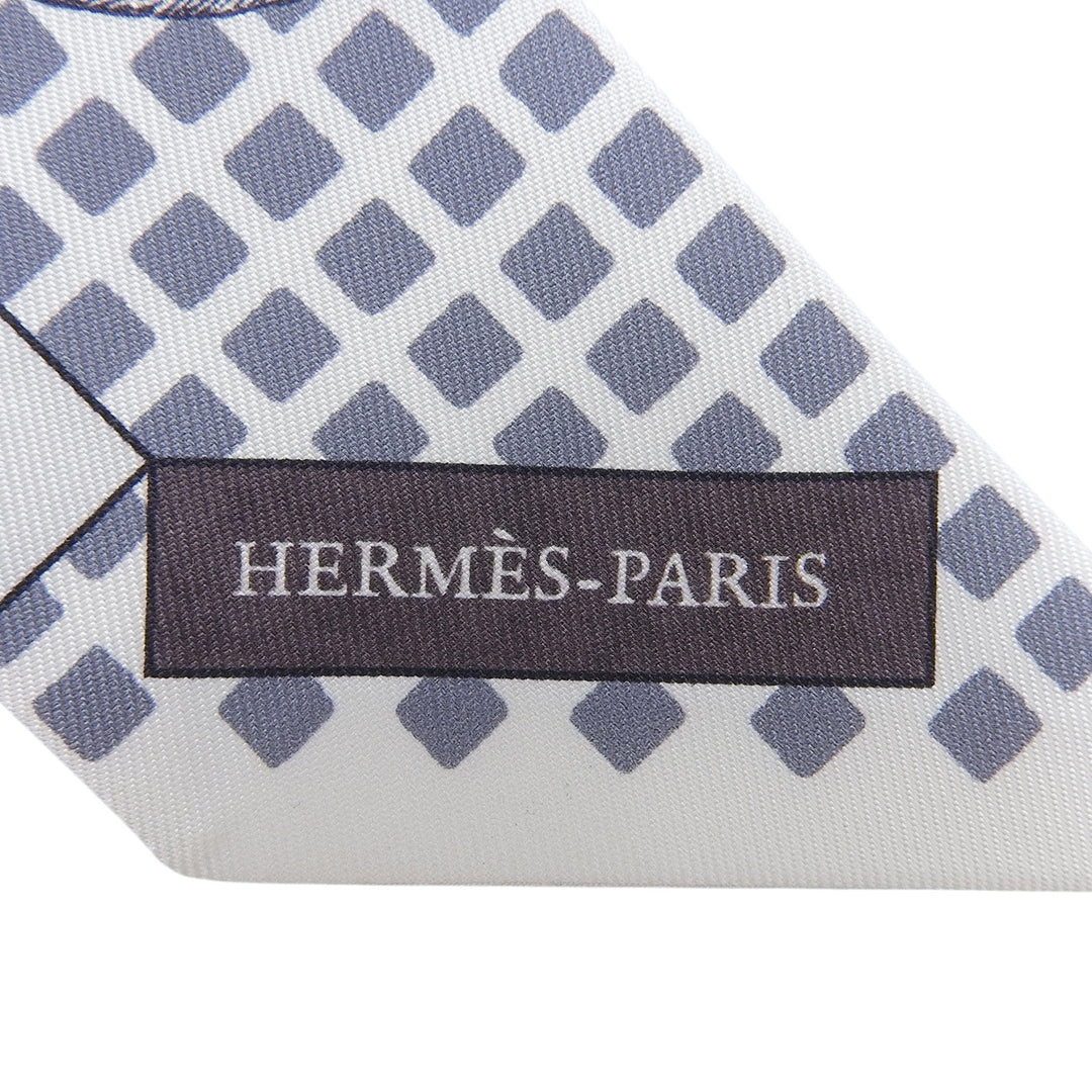 Excellent HERMES scarf CAVALIER EN FORMES gray silk Women