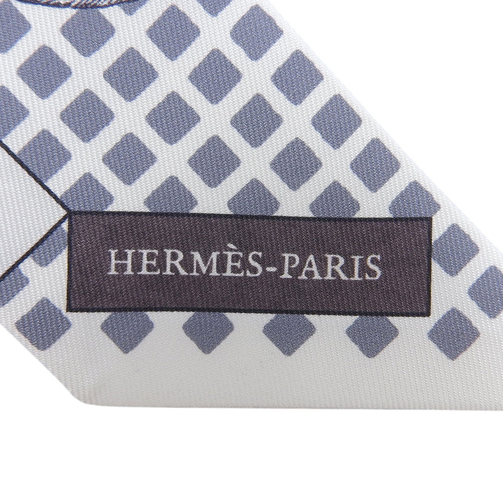 Excellent HERMES scarf CAVALIER EN FORMES gray silk Women