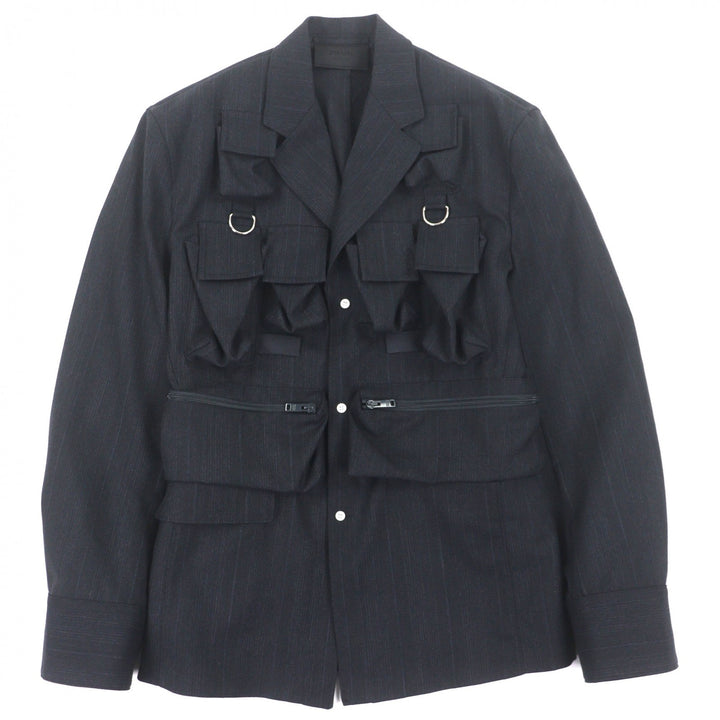 Excellent PRADA Jacket Utility Single-breasted jacket Navy mens 46 UGI269