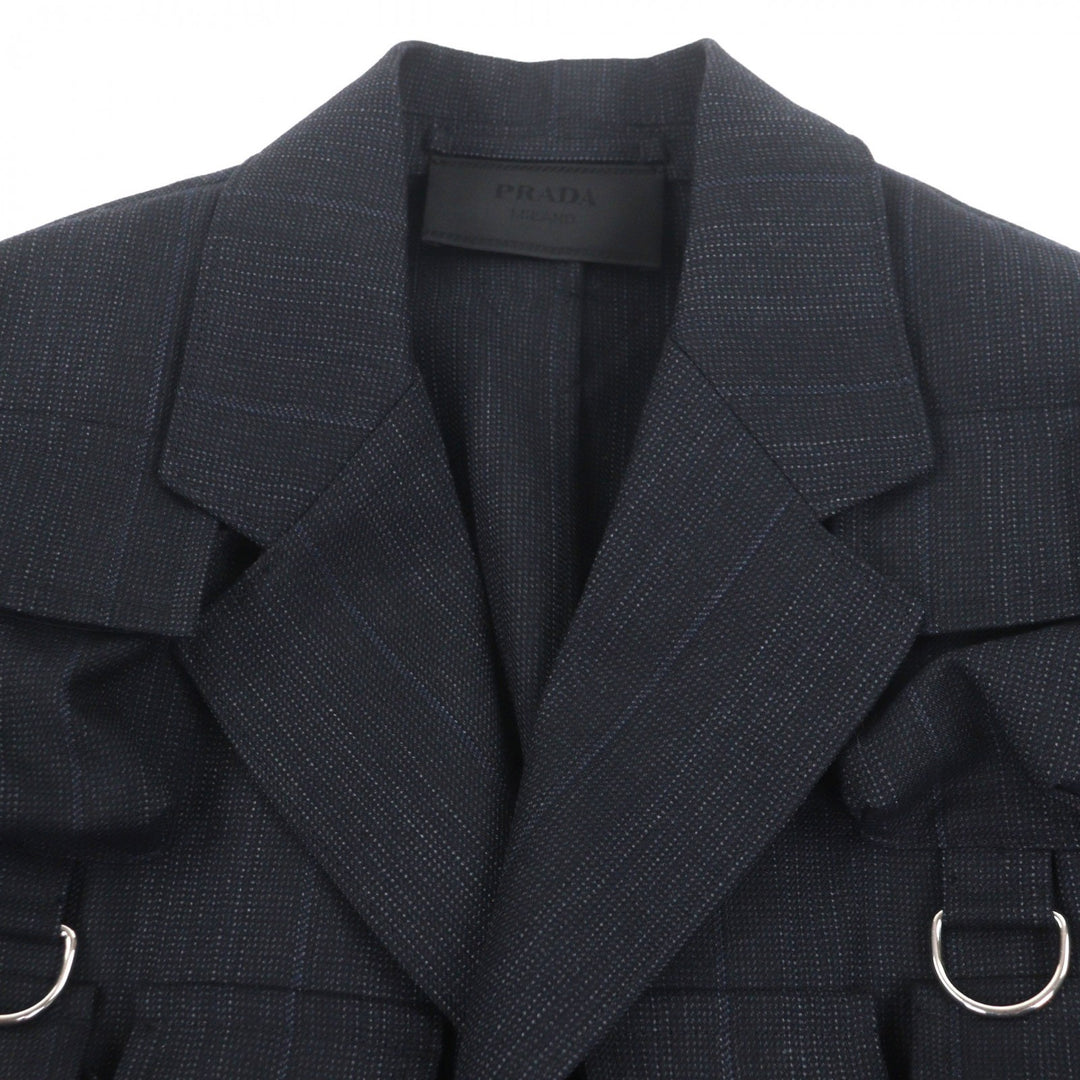 Excellent PRADA Jacket Utility Single-breasted jacket Navy mens 46 UGI269