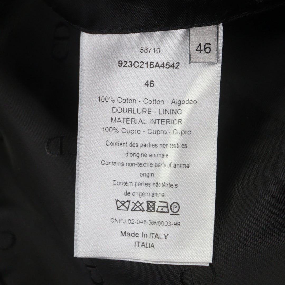 Excellent DIOR tailored jacket black cotton mens 46 923C216A454