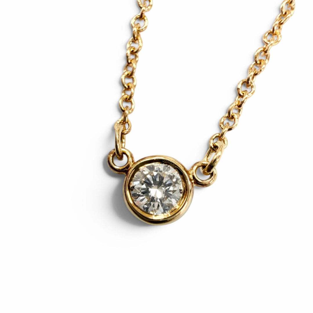 Great TIFFANY&Co. Necklace By the Yard 1P Diamond Necklace Yellow Gold 750 Women