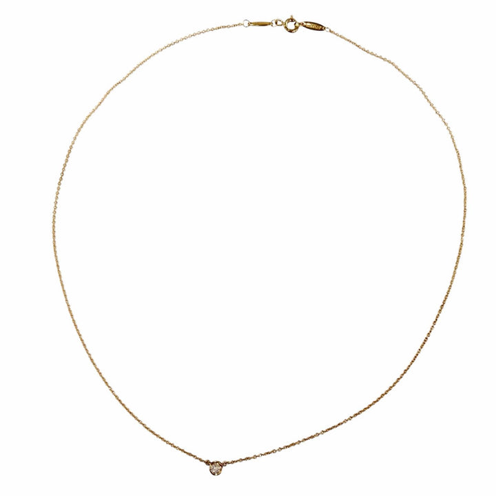 Great TIFFANY&Co. Necklace By the Yard 1P Diamond Necklace Yellow Gold 750 Women
